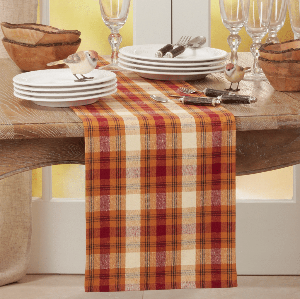 Rust Fancy Table Runner Autumn Rust Plaid Table Runner Gear - Nautilus Yacht Wear