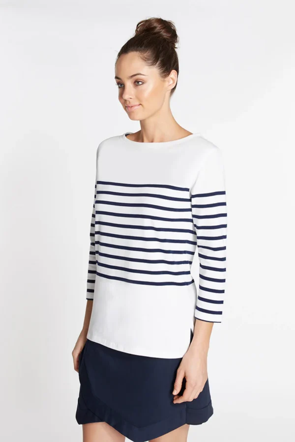 Anchors & Dove Stripe 3/4 Knit Top