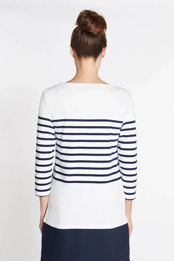 Anchors & Dove Stripe 3/4 Knit Top - Image 4